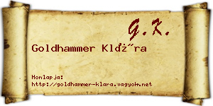 Goldhammer Klára névjegykártya