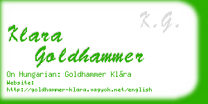 klara goldhammer business card